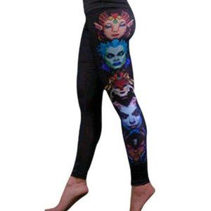 Dota 2 Leggings Medium Black Blue Pixel Game Characters